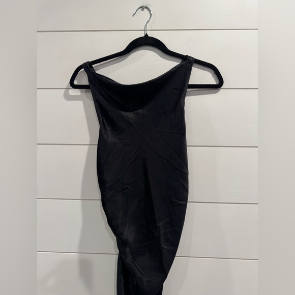 NWT Reformation black silk Casette maxi dress - Picture 6 of 11